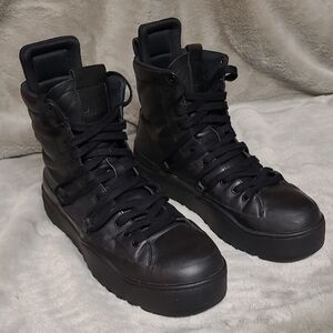 Diesel Black Leather High-Top H Shaika Boot Mens Size 12